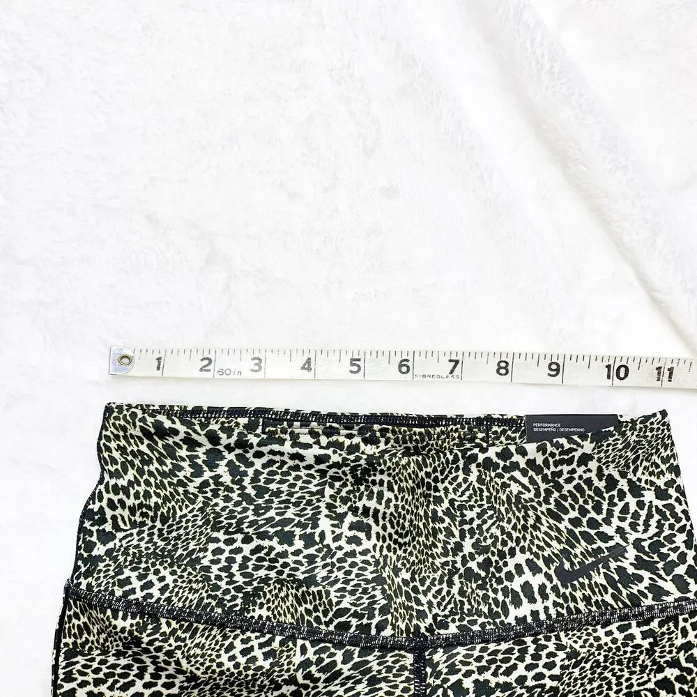 NIKE One Leopard Tights Black/Beige Animal Print Leggings NEW w Tags size XS